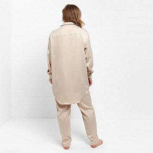 Комплект (сорочка, брюки) женский MINAKU: Light touch цвет бежевый