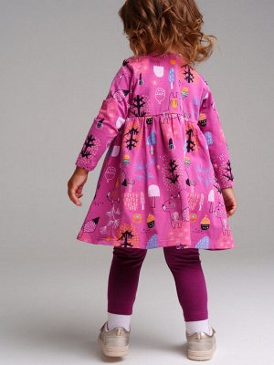 Комплект детский трикотажный для девочек: платье, брюки (легинсы)