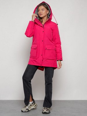 Парка женская зимняя MTFORCE c капюшоном розового цвета 2329R
