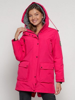 Парка женская зимняя MTFORCE c капюшоном розового цвета 2329R