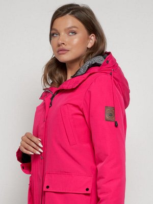 Парка женская зимняя MTFORCE c капюшоном розового цвета 2329R