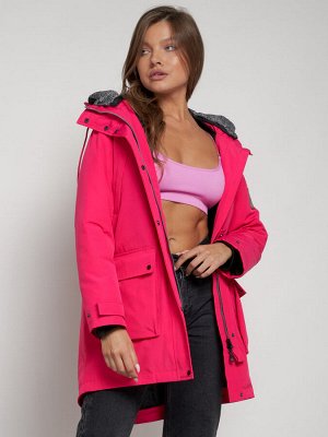 Парка женская зимняя MTFORCE c капюшоном розового цвета 2329R