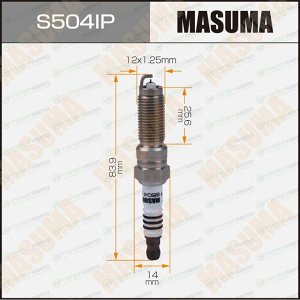 Свеча зажигания Masuma Iridium+Platinum ILZNAR8A7G (91924) с иридиевым электродом, арт. S504IP