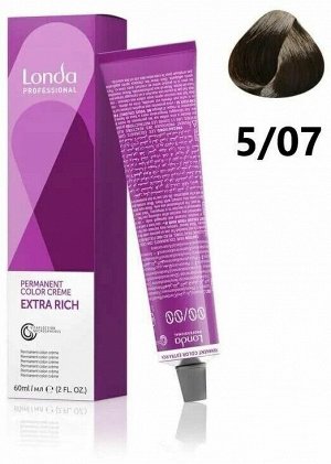 Лонда Краска для волос 5/07 светлый шатен натурально коричневый LONDA Professional Creme Extra Rich 60 мл