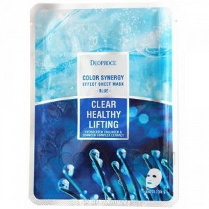 DEOPROCE COLOR SYNERGY EFFECT SHEET MASK BLUE Тканевая маска на основе морской воды и коллагена