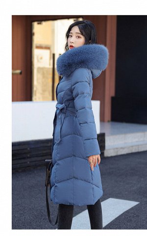 Женская куртка с капюшоном, двухсторонняя, принт "цветы", цвет синий