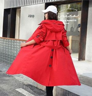 Женская куртка, длинная, 3 в 1, цвет красный