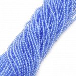 Бусины Шпинели искусственной 2 мм голубые, нитка 37 см. Цена за нить.