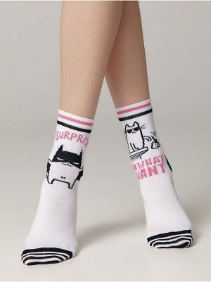 Носки женские хлопковые "cat & surprise"