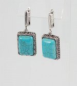 Серьги с бирюзой. 8858021-2БР
