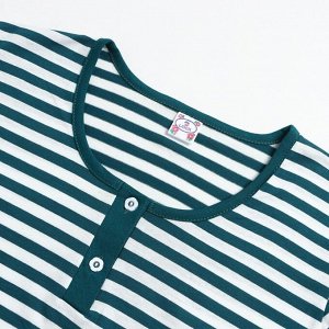 Комплект женский (футболка/шорты), цвет изумрудная полоса