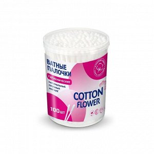 Коттон Флауэр Ватные палочки в банке 100 шт , Cotton Flower