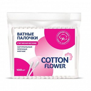 Коттон Флауэр Ватные палочки ПЭ 100 шт, Cotton Flower