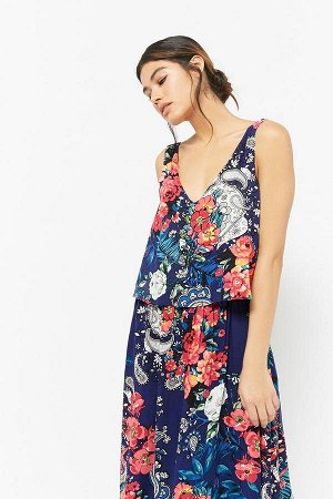 Floral Paisley Layered Maxi Dress