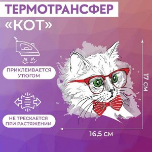Термотрансфер «Кот», 17 x 16,5 см
