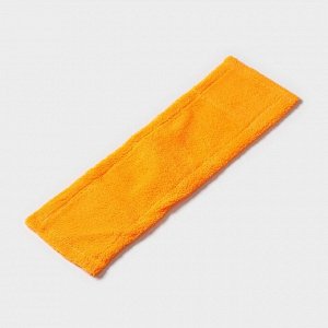 Насадка для плоской швабры Доляна, 42?12 см, 60 гр, микрофибра, цвет оранжевый