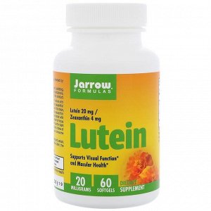 Лютеин Jarrow Formulas, Лютеин, 20 мг, 60 капсул. Лютеин 20 мг/Зеаксантин 1 мг. Лютеин — это антиоксидантный каротиноид, встречается в природе вместе с зеаксантином. Лютеин и зеаксантин концентрируютс