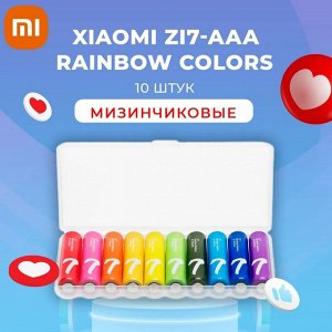 Элементы питания Xiaomi ZI7-AAA Rainbow Colors (10 шт.) / Батарейки мизинчиковые / Мизинцы батарейки