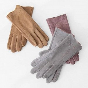 Замшевые зимние женские бархатные утепленные перчатки