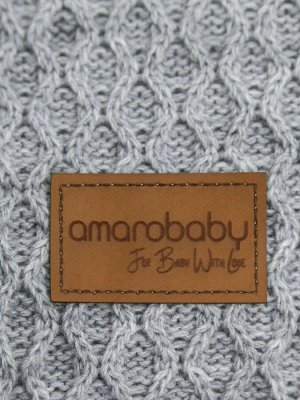Конверт утепленный Amarobaby Pure Love Wool вязаный, серый, 75х46см