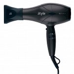 Фен DEWAL PRO STYLE, черный, вес 600гр, 2200Вт, 2 насадки+1 диффузор, провод 2,2м