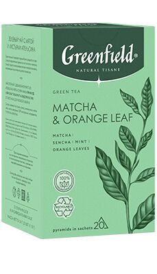 Чай Гринфилд пирам. NATURAL TISANE MATCHA & ORANGE LEAF 1,8гр 1/20/8