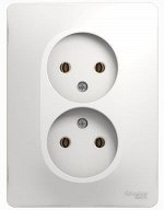 Розетка 2-ая, без з/к, Белый GLOSSA Schneider Electric