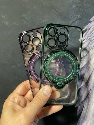 Силиконовый цветной чехол для Iphone MagSafe  Full Cover (+Камера)