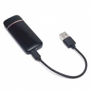 Зажигалка электронная "Герб", USB, спираль, 3 х 7.3 см, черная
