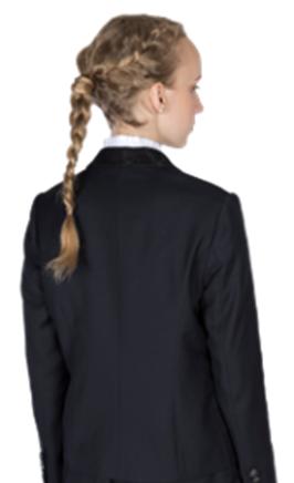 Пиджак Жакет для девочки из костюмной ткани темно-синего цвета,однобортный на трех пуговицах. Силуэт изделия полуприлегающий. Воротник отложной.Карманы прорезные в рамку  с клапаном.  Воротник и клапа