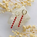 Серьги длинные из красного Коралла