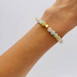 Браслет из Берилла микс со вставкой "Корона"