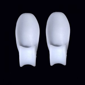 Корректоры-разделители для пальцев ног, с накладкой на косточку большого пальца, 1 разделитель, силиконовые, 7,5 ? 3 ? 2 см, пара, цвет белый