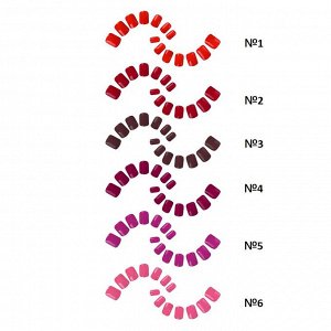 ЮНИLOOK Набор накладных ногтей самоклеящихся 24шт, 6 цветов