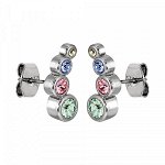 Серьги AGNES Блестящее Серебро Мульти PASTEL MULTI
