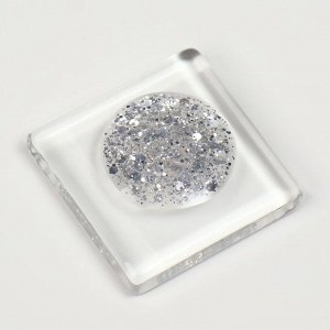 Гель лак для ногтей, с блёстками, 3-х фазный, 8мл, LED/UV, цвет прозрачный/серебристый (01)