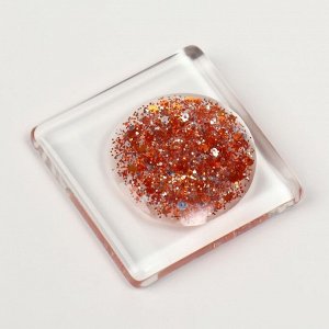 QF Гель лак для ногтей, с блёстками, 3-х фазный, 8мл, LED/UV, цвет прозрачный/оранжевый (06)