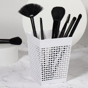 Подставка для хранения маникюрных/косметических принадлежностей, 12 x 9 x 9 см, цвет голубой