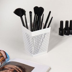 Подставка для хранения маникюрных/косметических принадлежностей, 12 x 9 x 9 см, цвет голубой