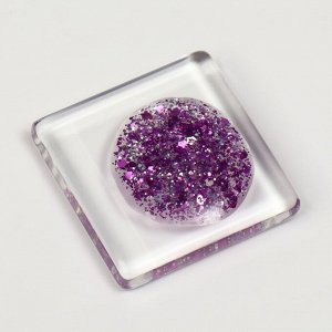 Гель лак для ногтей, с блёстками, 3-х фазный, 8мл, LED/UV, цвет прозрачный/фиолетовый (08)