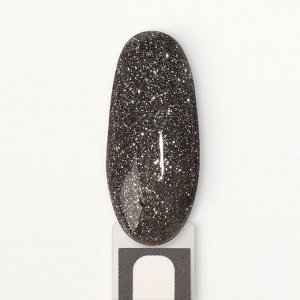 Гель лак для ногтей, светоотражающий, трехфазный, 8 мл, LED/UV, чёрный (024)