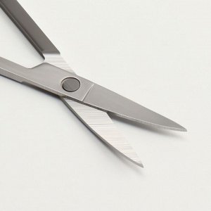 Ножницы маникюрные, загнутые, 9 см, цвет серебристый