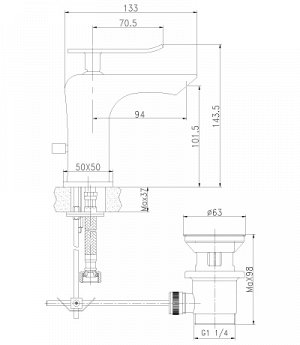 LM5806CW "Контест" Смеситель для умывальника монолитный, хром/белый