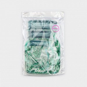 Набор пакетов для хранения сыпучих продуктов Доляна «Листья», застёжка zip-lock, 3 шт, 15x10 см, 20x13 см, 24,5x16,5 см, цвет зелёный