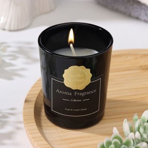 Свеча ароматическая в стакане "Aroma Candle",белый чай, черная, 5,5х6,5 см