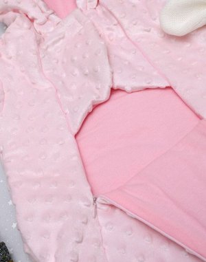 Конверт детский прогулочный Зайка (вельбоа, утепленный) цвет Розовый