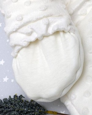 Комбинезон детский Зайка (вельбоа, утепленный) цвет Молочный