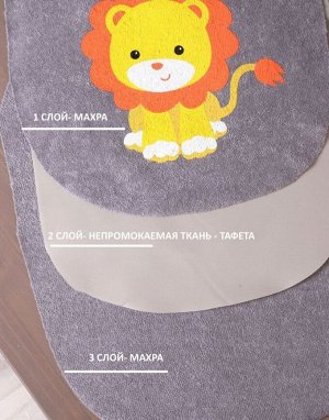 Комплект фартуков нагрудных на завязках (3 штуки) Комплект №4 Два мишки и слоник