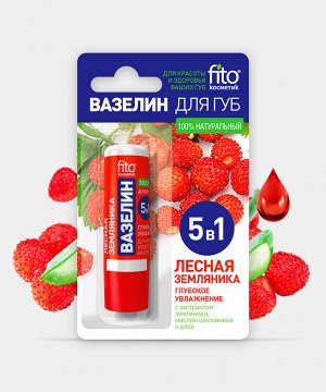 Вазелин для губ ЛЕСНАЯ ЗЕМЛЯНИКА 4,5 г Глубокое увлажнение