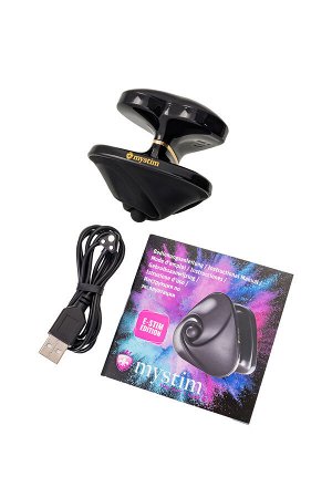 Вибратор Mystim Heart ?s Desire с электростимуляцией, силикон, черный, 6,7 см